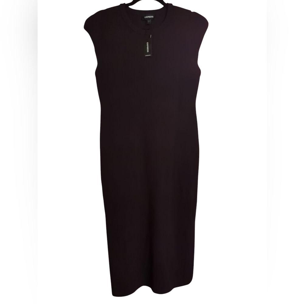 Express‎ NWT Deep Burgundy/Plum Knit Dress With Slits On Both Sides